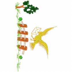 Flowers And Tree Embroidery Design 1